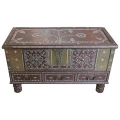 Arab Wooden and Brass Studded Coffee Cocktail Table Trunk or Chest from Zanzibar 12