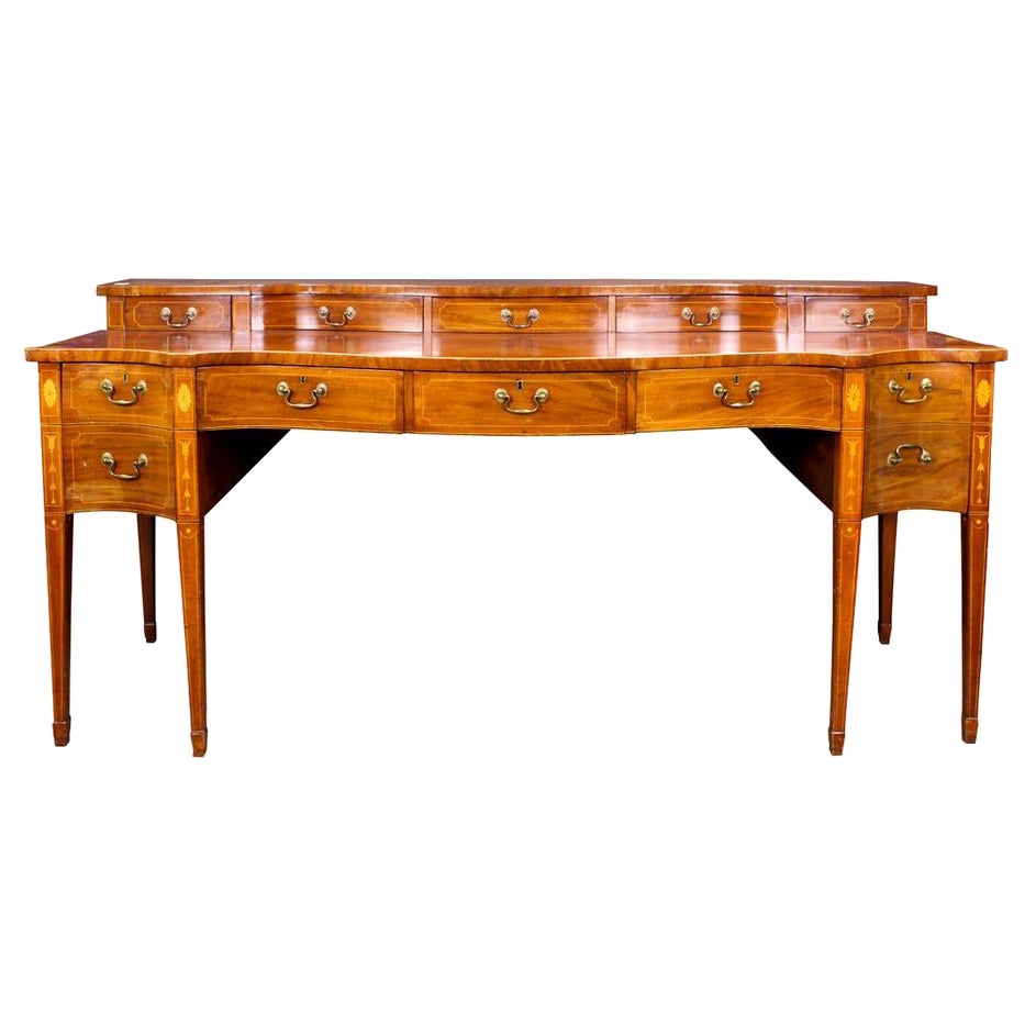 Antique Early 19th Century American Hepplewhite Inlaid Mahogany Sideboard For Sale