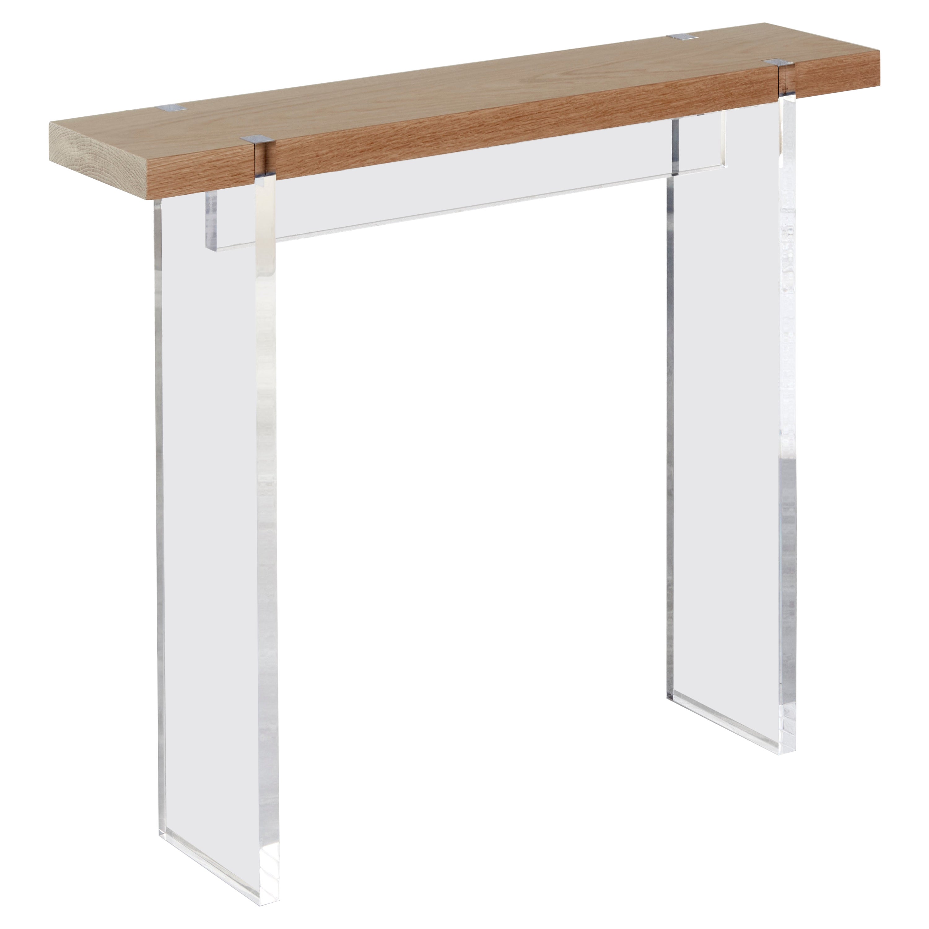 Tillikum Narrow White Oak & Floating Acrylic Console by Autonomous Furniture