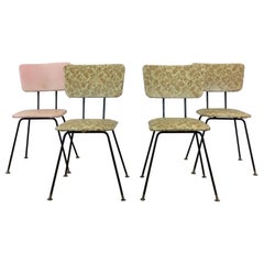 Set of 4 Mid Century Modern Dining Chairs with Retro Upholstery
