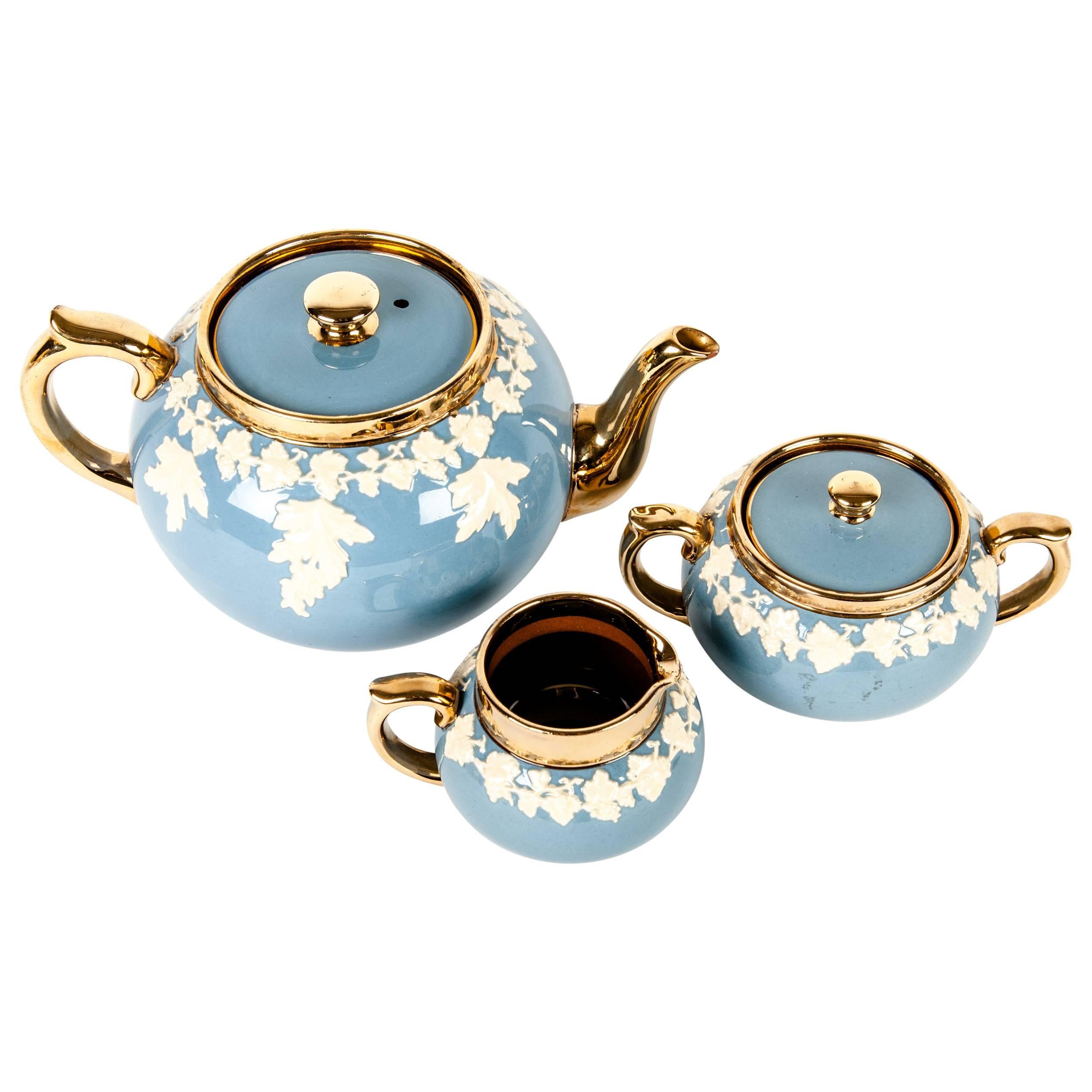 Vintage English Glazed Ceramic Tea Service