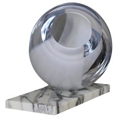 Große Vase „Newborn“ aus Glas und Marmor in Weiß