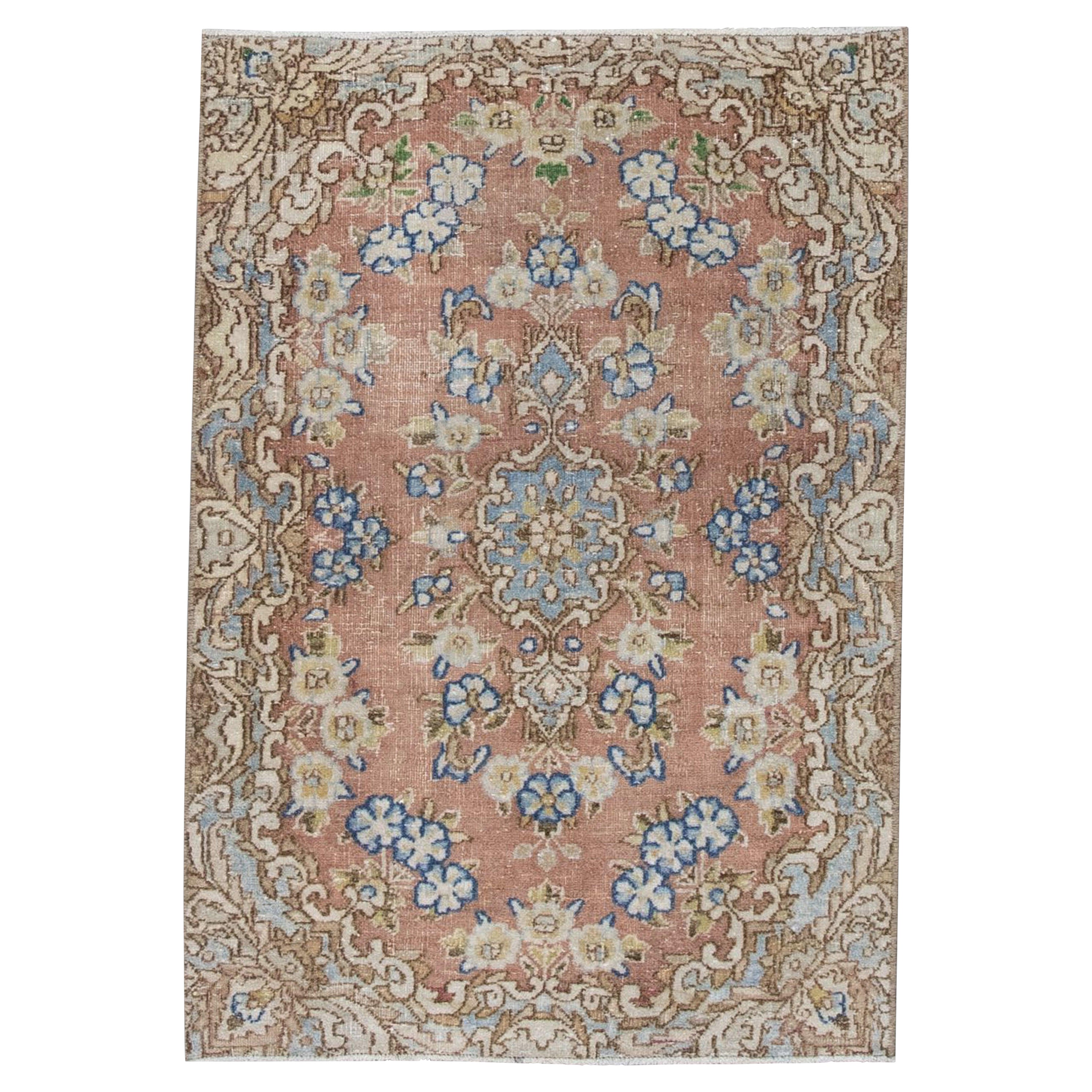 Oriental Hand Knotted Vintage Turkish Mini Rug 1'10" x 2'8" #05 For Sale