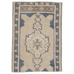 Mini tapis turc vintage noué à la main 1'10" x 2'7" n° 21