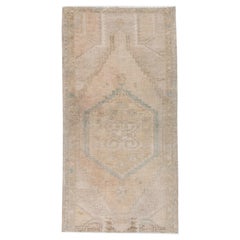 Mini tapis turc vintage noué à la main 1'7" x 3'1" n° 110