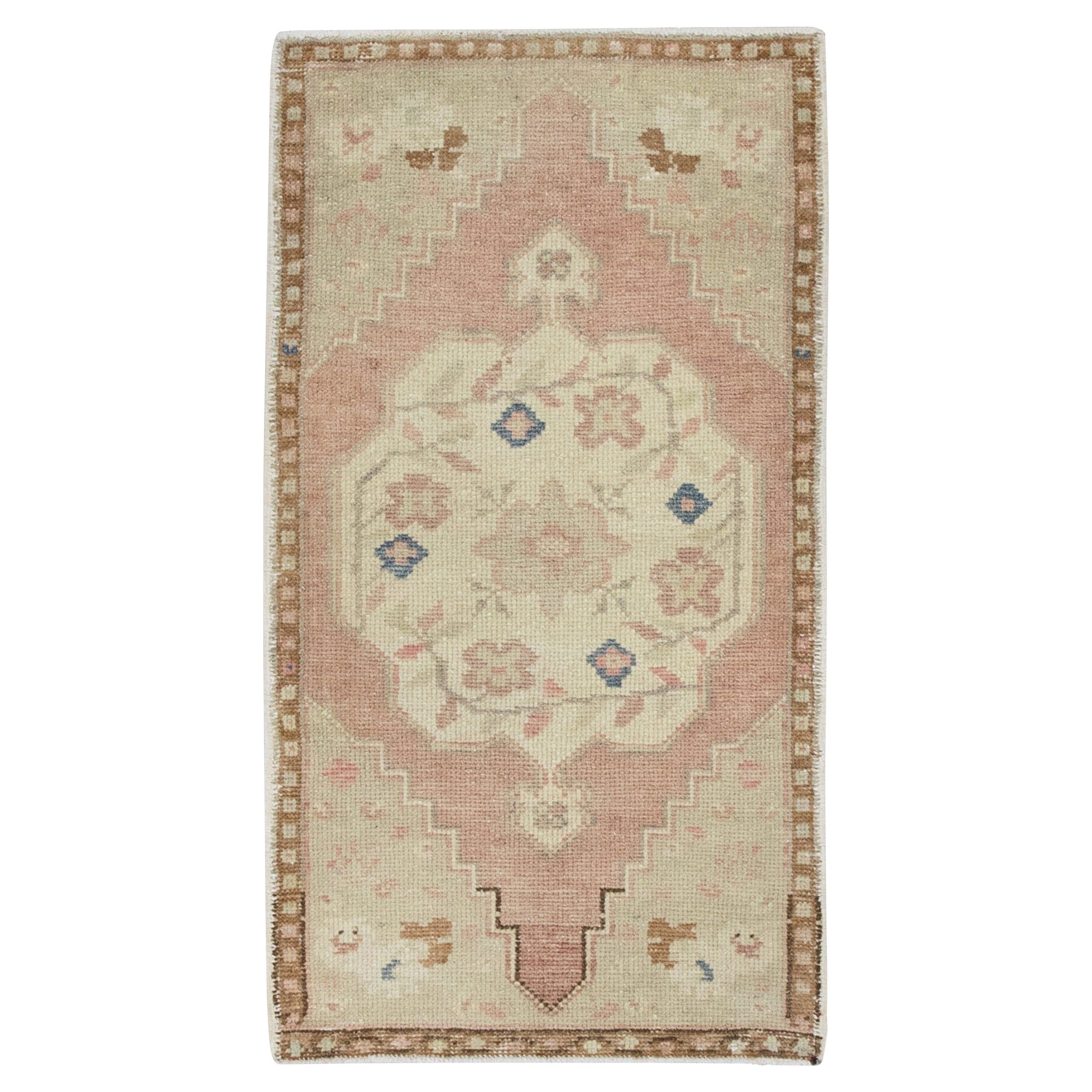 Oriental Hand Knotted Vintage Turkish Mini Rug 1'10" x 3'4" #8417 For Sale
