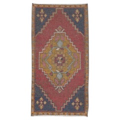 Mini tapis turc vintage noué à la main 1'9" x 3'5" n°146