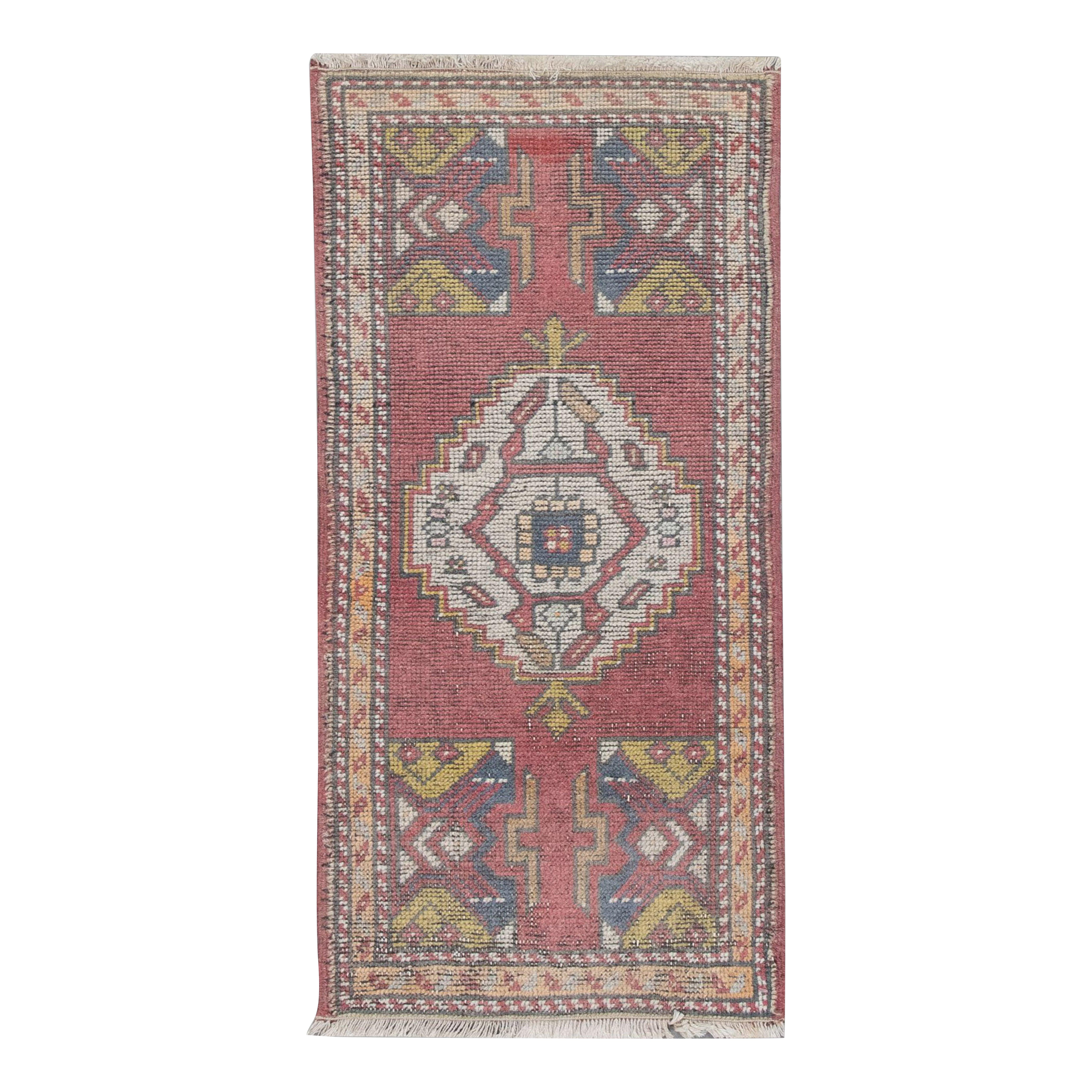 Oriental Hand Knotted Vintage Turkish Mini Rug 1'7" x 3'4" #148 For Sale
