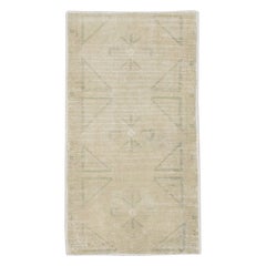 Mini tapis turc vintage noué à la main 1'7" x 2'10" n° 8434