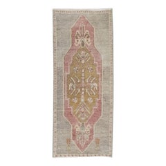 Mini tapis turc vintage noué à la main 1'4" x 2'8" n°8344