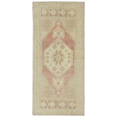 Mini tapis turc vintage noué à la main 1'7" x 3'5" n°8289