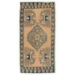 Mini tapis turc vintage noué à la main 1'9" x 3'6" n°8584