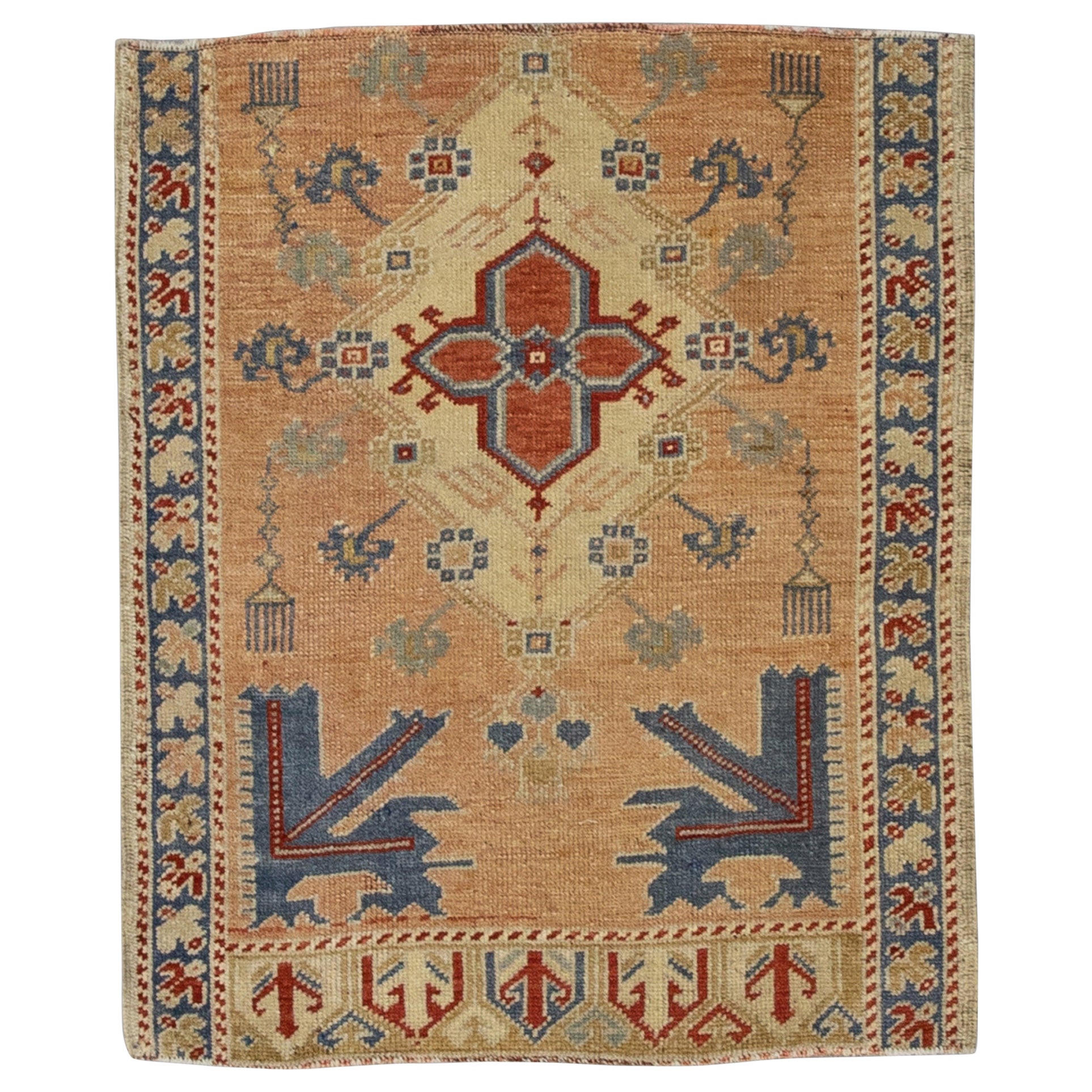 Oriental Hand Knotted Vintage Turkish Mini Rug 2' x 2'5" #8612 For Sale