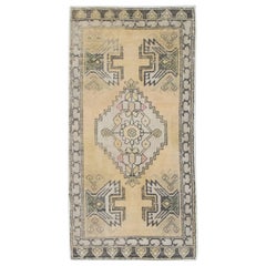 Oriental Hand Knotted Vintage Turkish Mini Rug 1'10" x 3'8" #8667