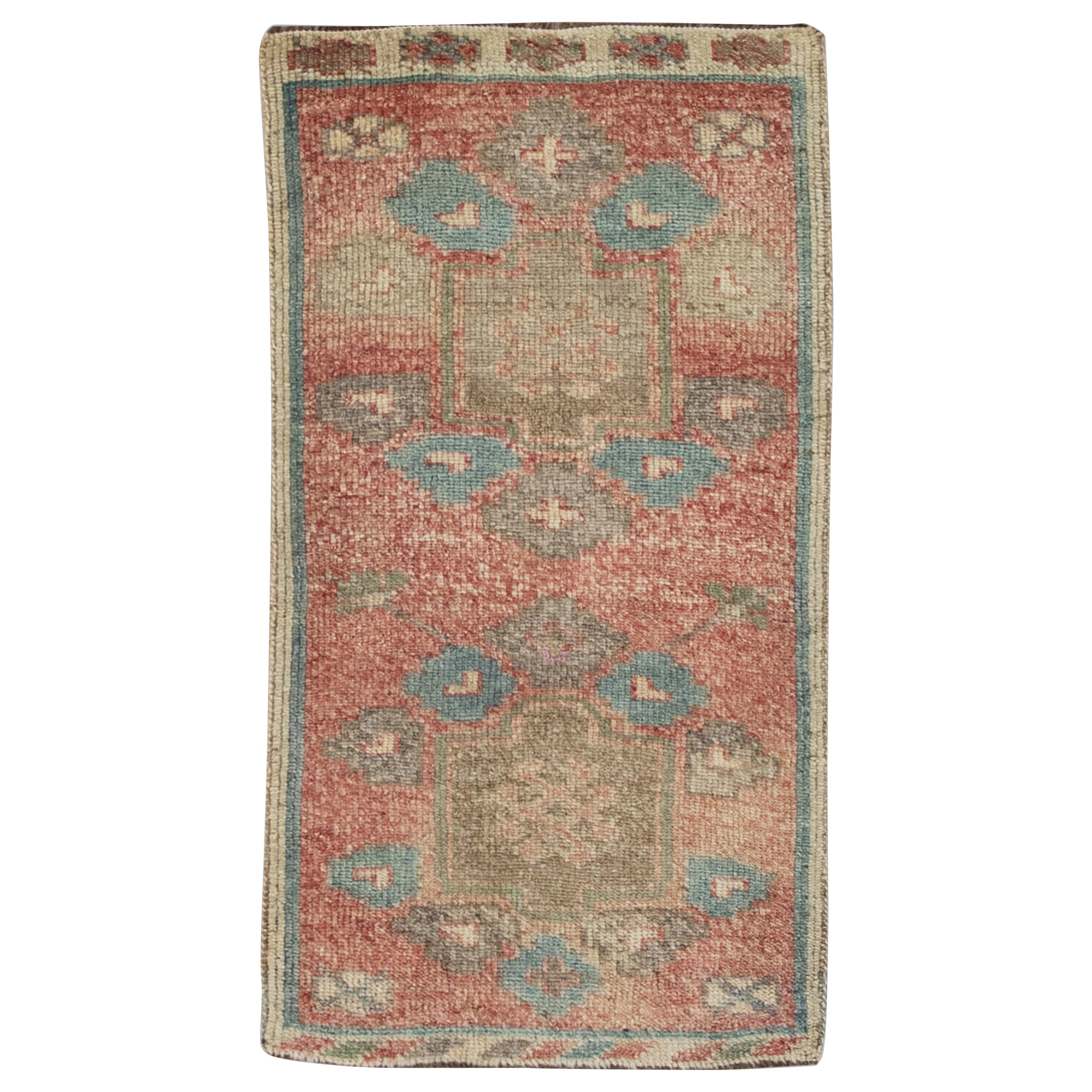 Oriental Hand Knotted Vintage Turkish Mini Rug 1'9" x 3'3" #8771 For Sale