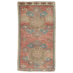 Mini tapis turc vintage noué à la main 1'9" x 3'3" n°8771