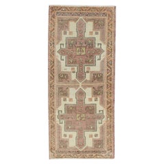 Mini tapis turc vintage noué à la main 1'6" x 3'3" n°8741