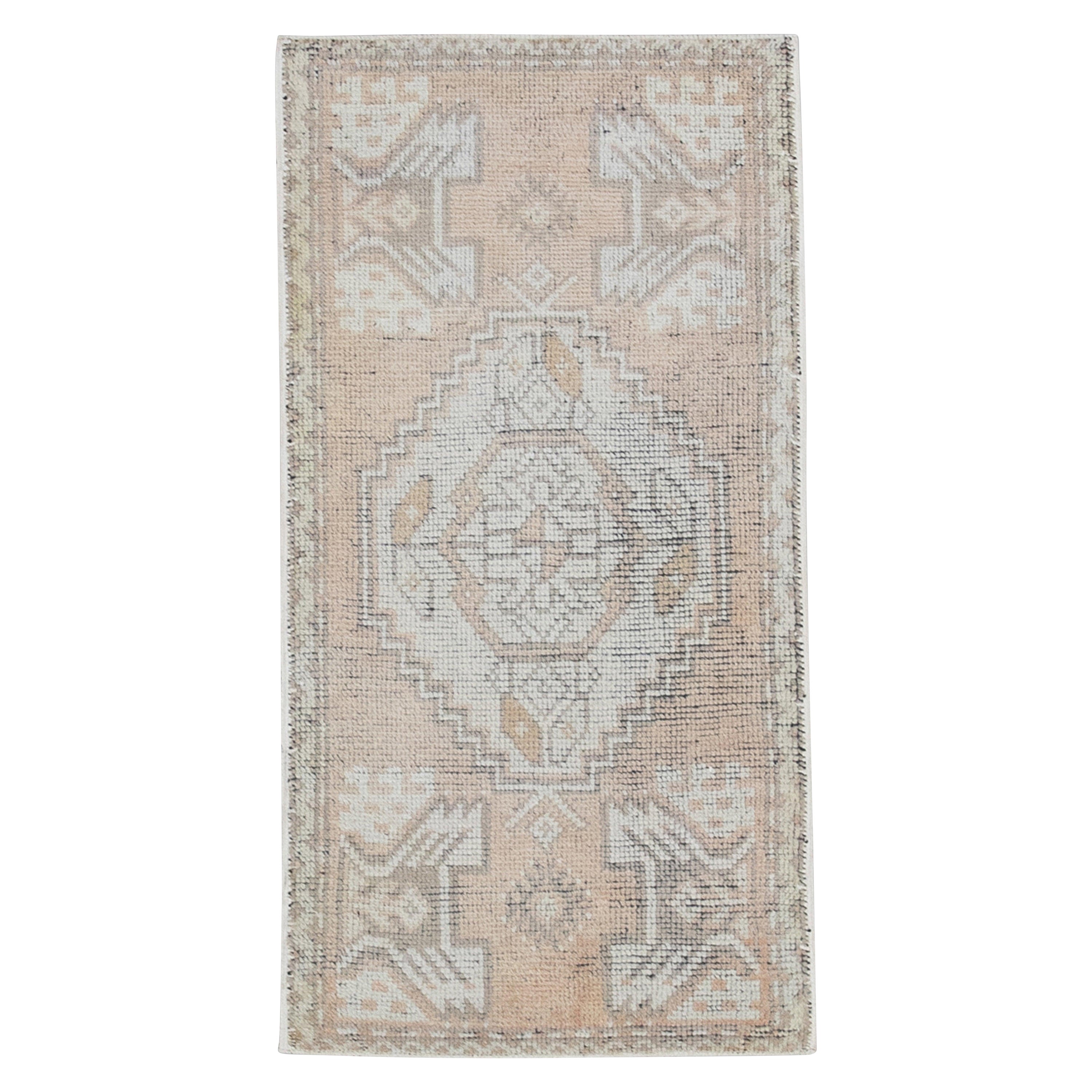 Oriental Hand Knotted Vintage Turkish Mini Rug 1'7" x 3'1" #8838 For Sale