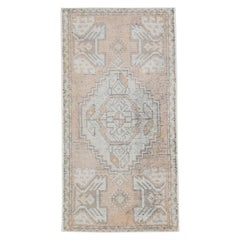 Mini tapis turc vintage noué à la main 1'7" x 3'1" n°8838