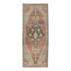 Mini tapis turc vintage noué à la main 1'4" x 3'2" n°8927