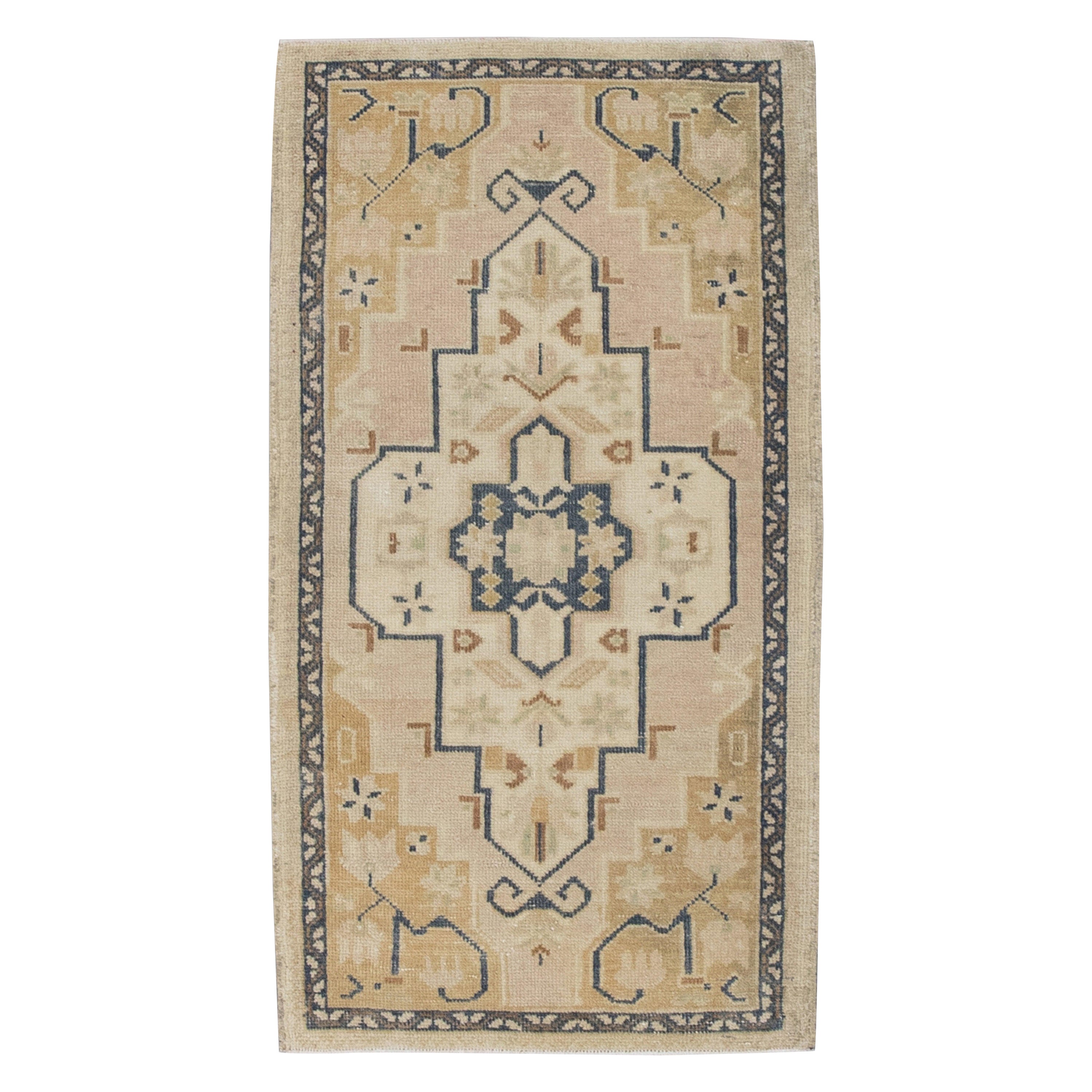 Oriental Hand Knotted Vintage Turkish Mini Rug 1'9" x 3'3" #8983 For Sale
