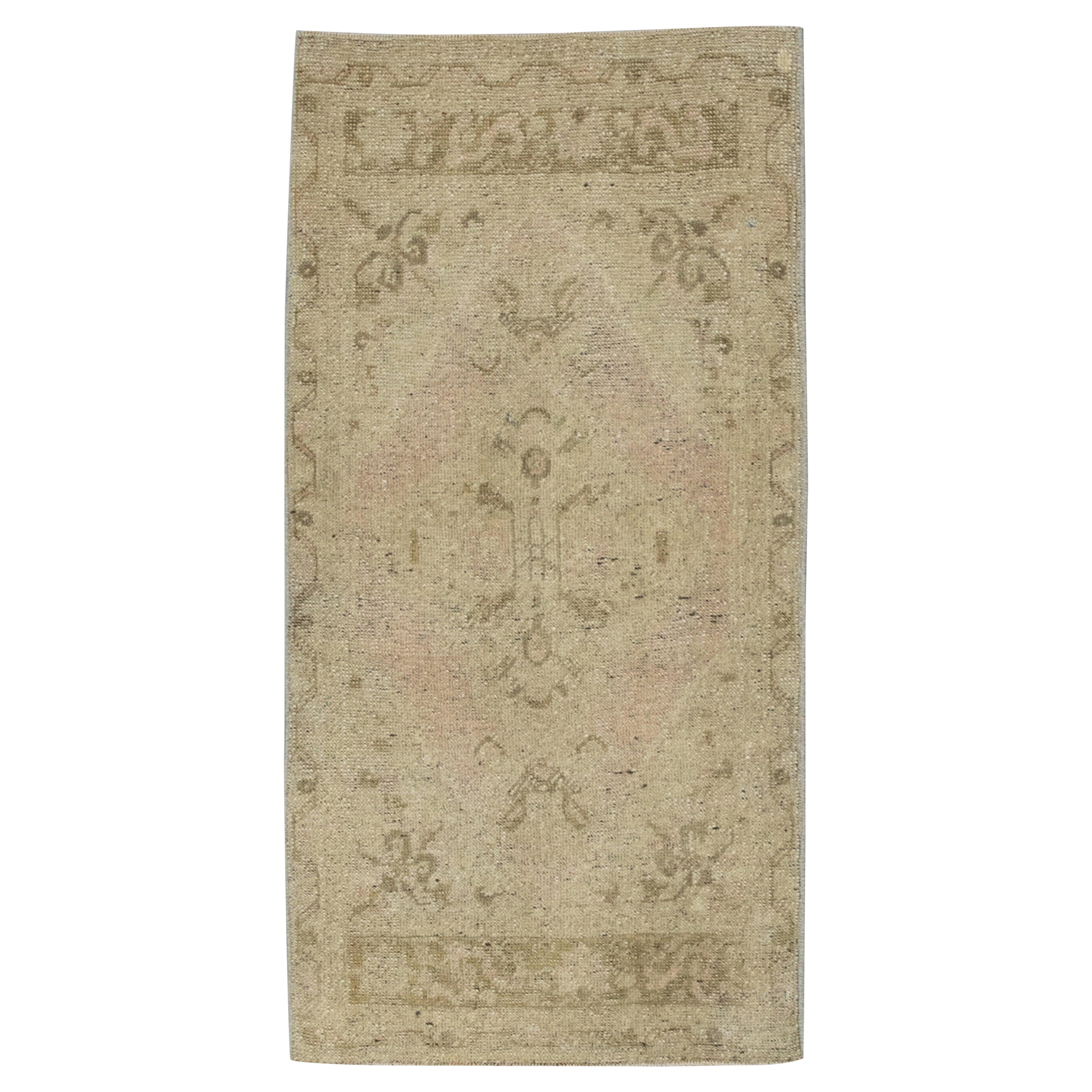 Oriental Hand Knotted Vintage Turkish Mini Rug 1'9" x 3'6" #8989 For Sale