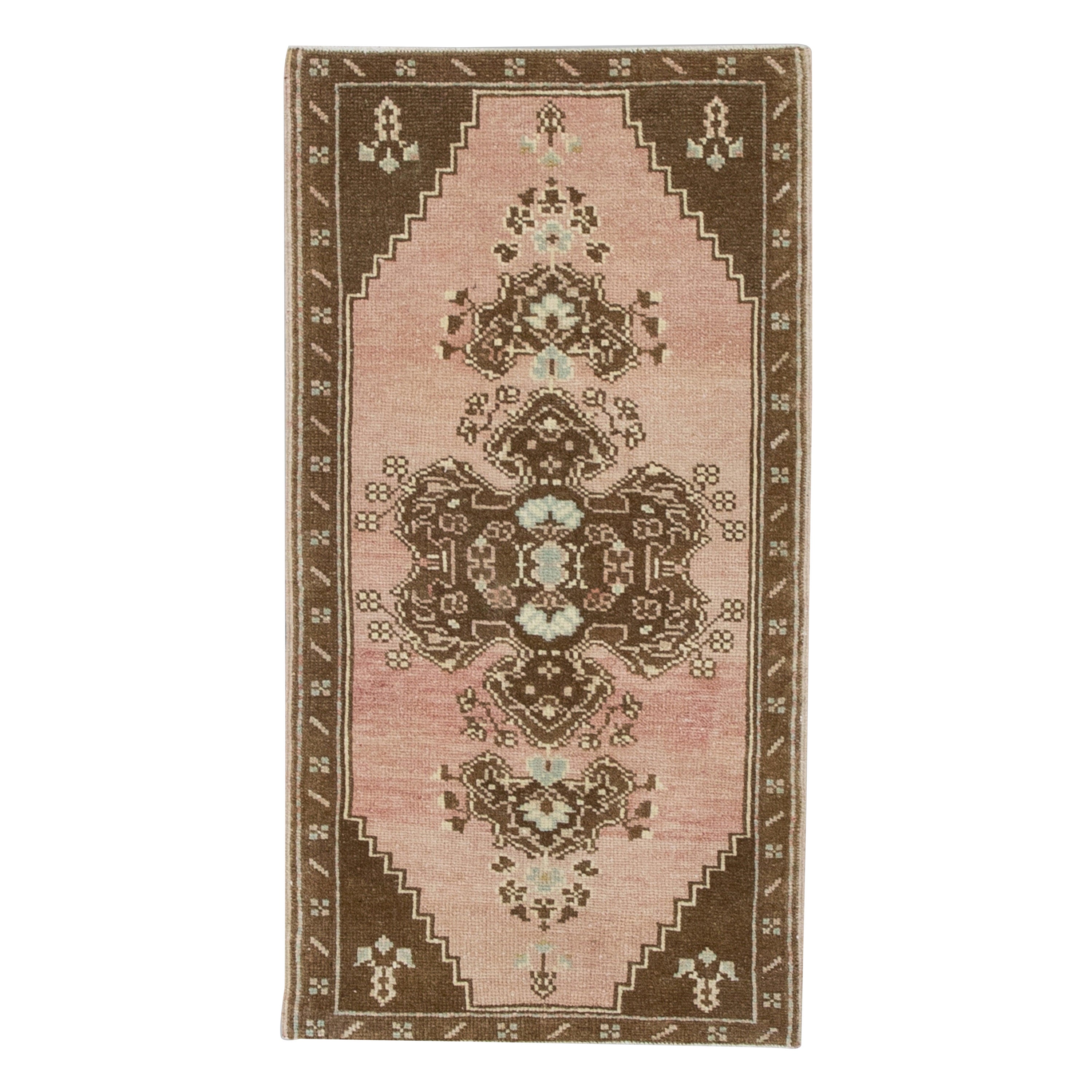 Oriental Hand Knotted Vintage Turkish Mini Rug 1'8" x 3'1" #9112 For Sale