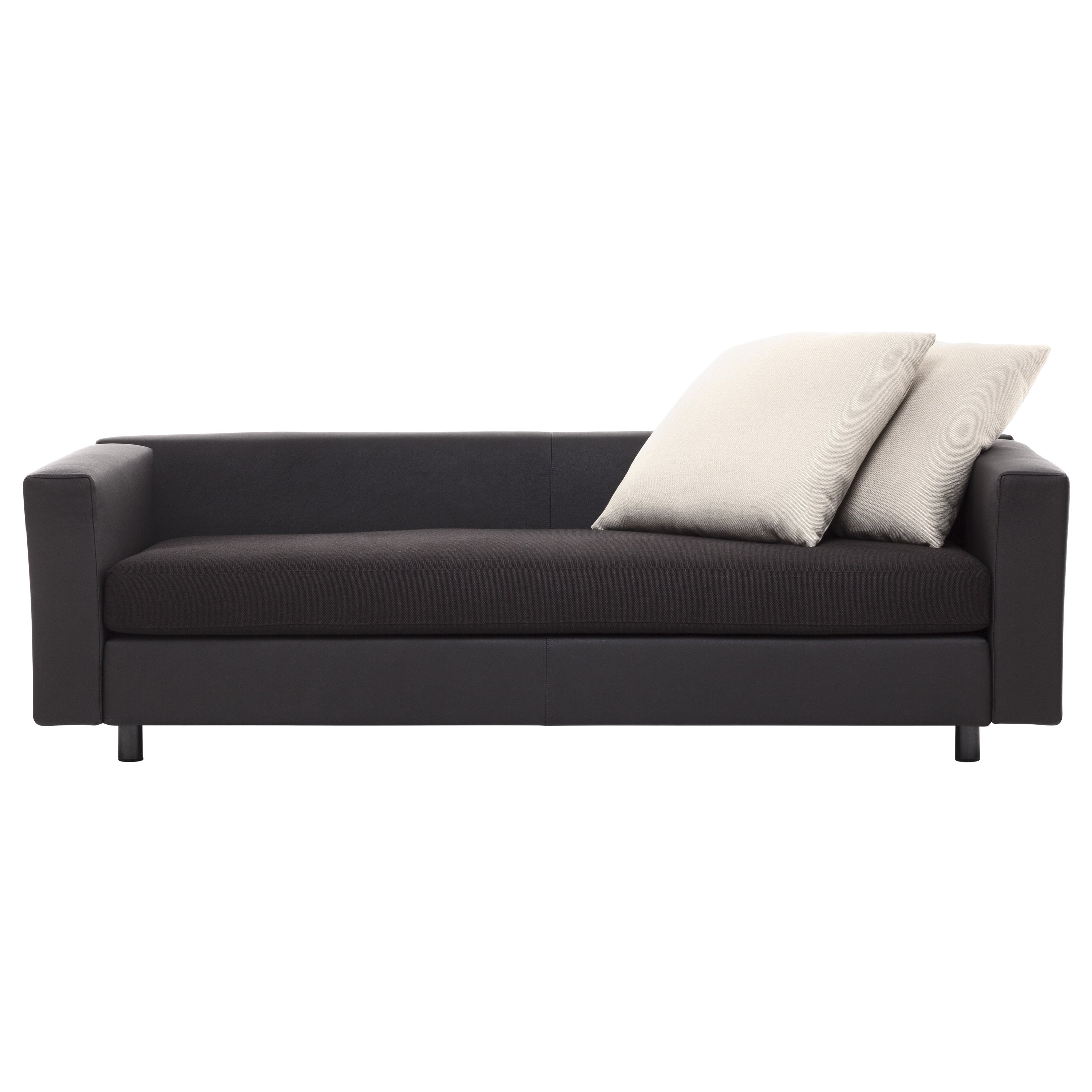 Baleri Italia Bill Sofa in Black Leather and Fabric by Hannes Wettstein For Sale