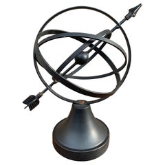 Used English Country Iron Black Garden Armillary Sundial