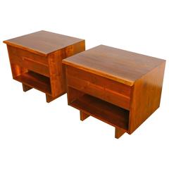 Pair of Studio Crafted Nightstands by Gino Russo