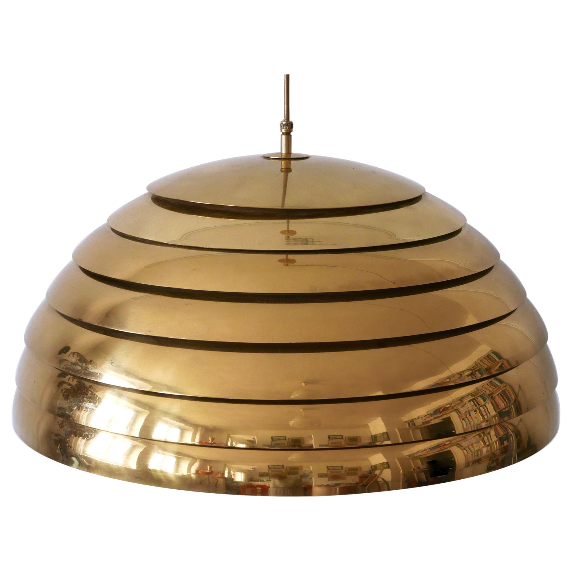 Large Mid-Century Modern Pendant Lamp by Vereinigte Werkstätten Germany 1960s For Sale