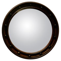 Antique Regency Style Oak Convex Wall Mirror    This is a Stunning Oak Mirror 