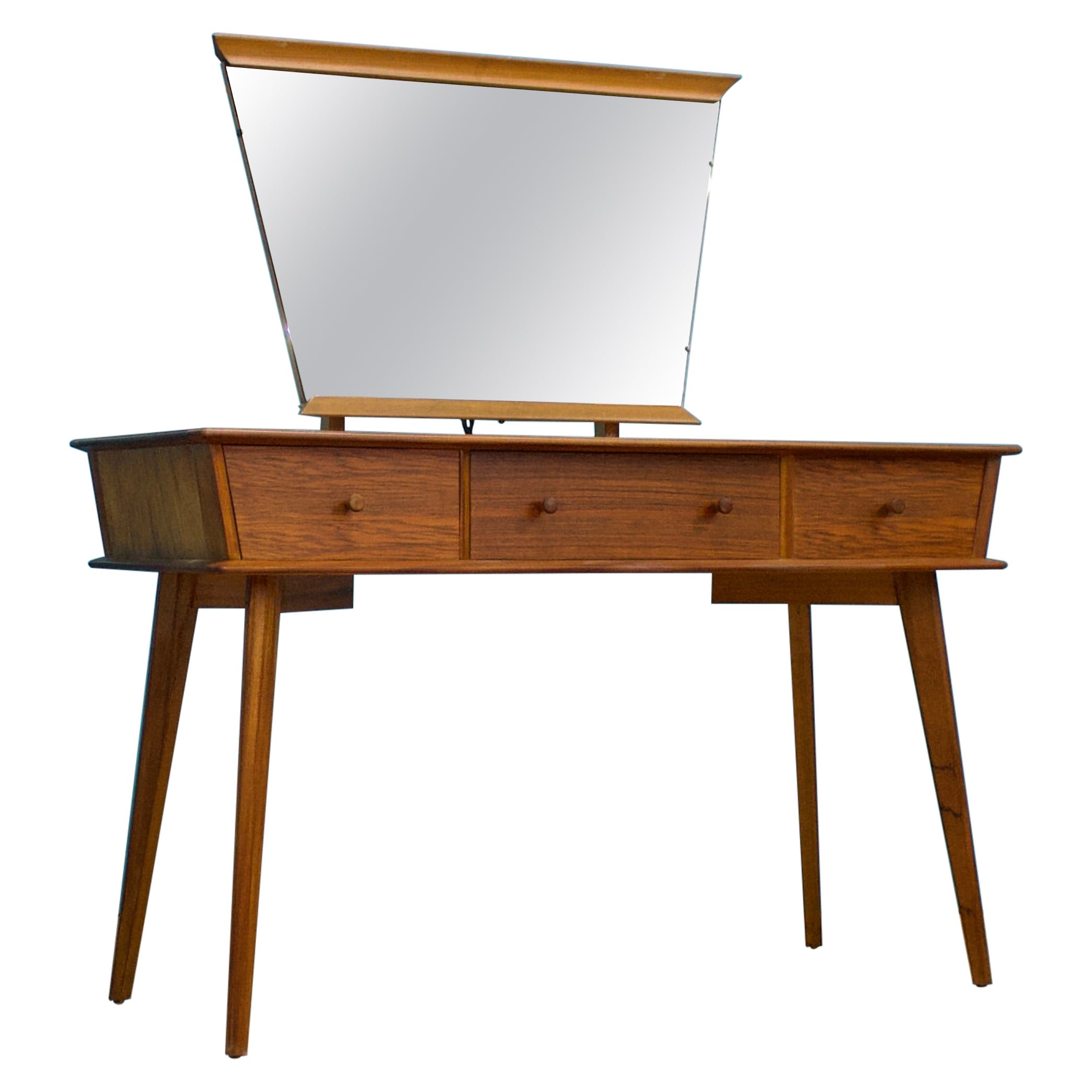 Walnut & Teak Dressing Table from Crown Furniture, 1960s For Sale