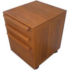 Teak File Cabinet on Wheels