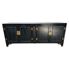 Retro Century Furniture Modern Black Lacquered Sideboard