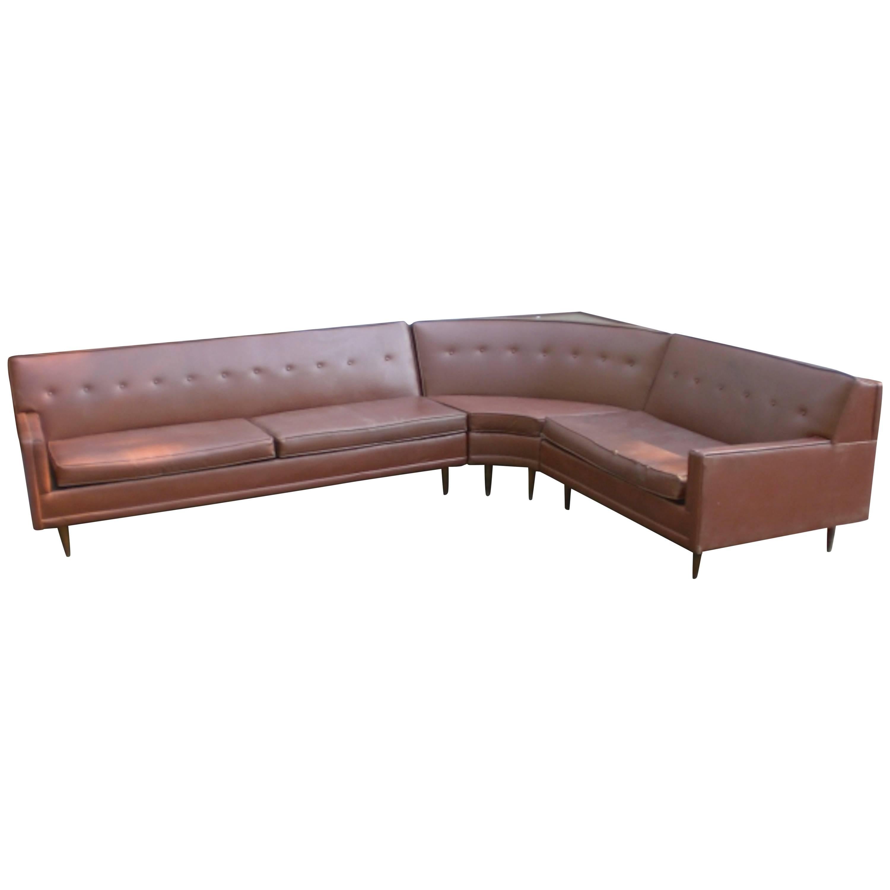 Vintage Modern L Shape Sectional Sofa