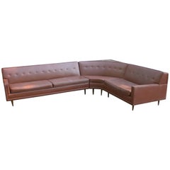 Vintage Modern L Shape Sectional Sofa