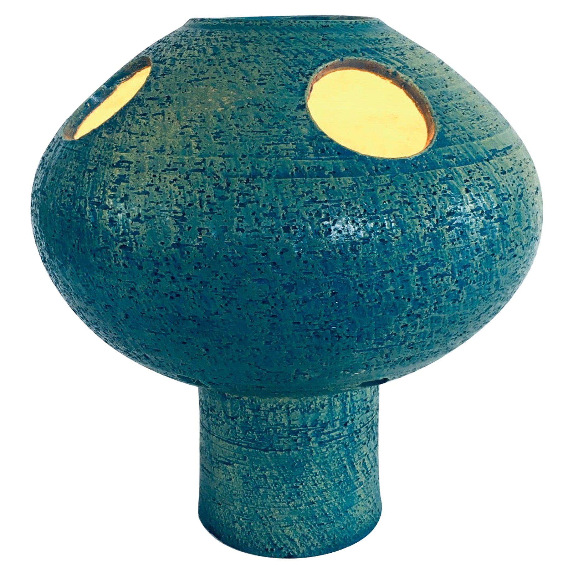 Art Studio Pottery Ceramic Mushroom Table Lamp, Netherlands 1960's