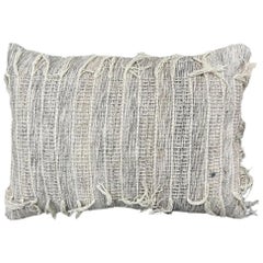 Contemporary Chic Wool and Cotton Pillow In Gray