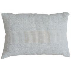 Modern Geometric Wool and Cotton Pillow In Muted Tones