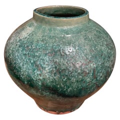 Emerald and Deep Turquoise Textured Vase, China, Contemporary