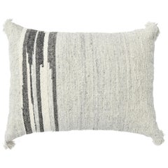 Ivory Modern Boho Chic Style Wool and Cotton Pillow