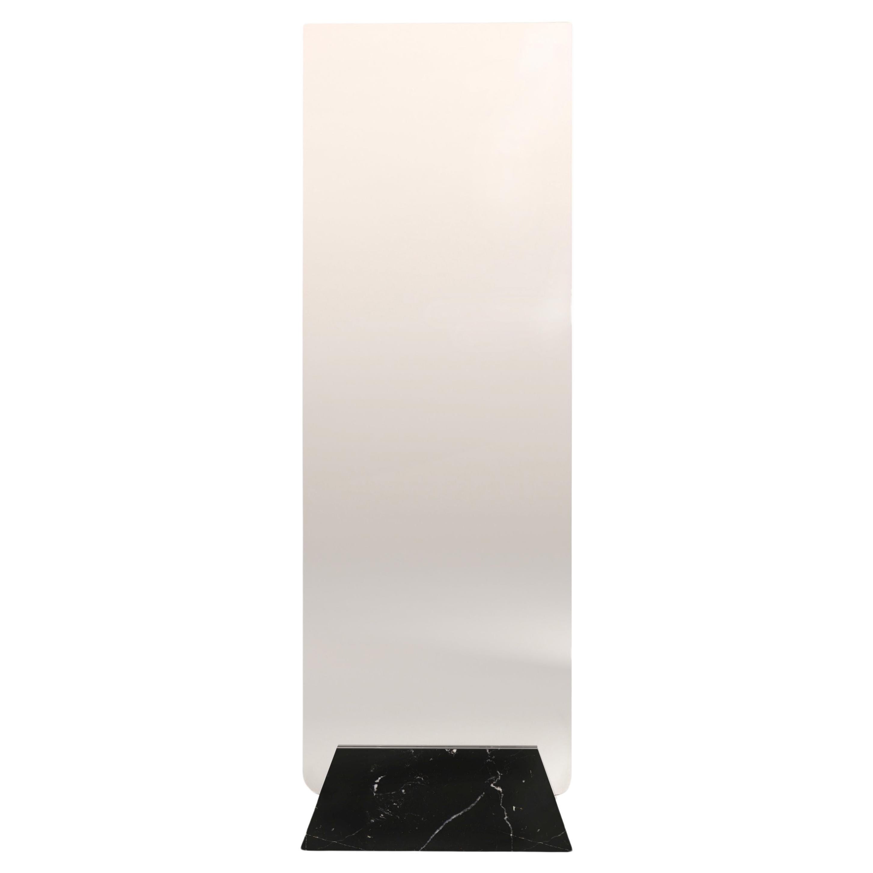 Minimalist Cressida Floor Mirror, Marble and Crystal Glass for October Gallery For Sale