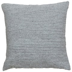 Gray Contemporary Chic Wool and Cotton Pillow 