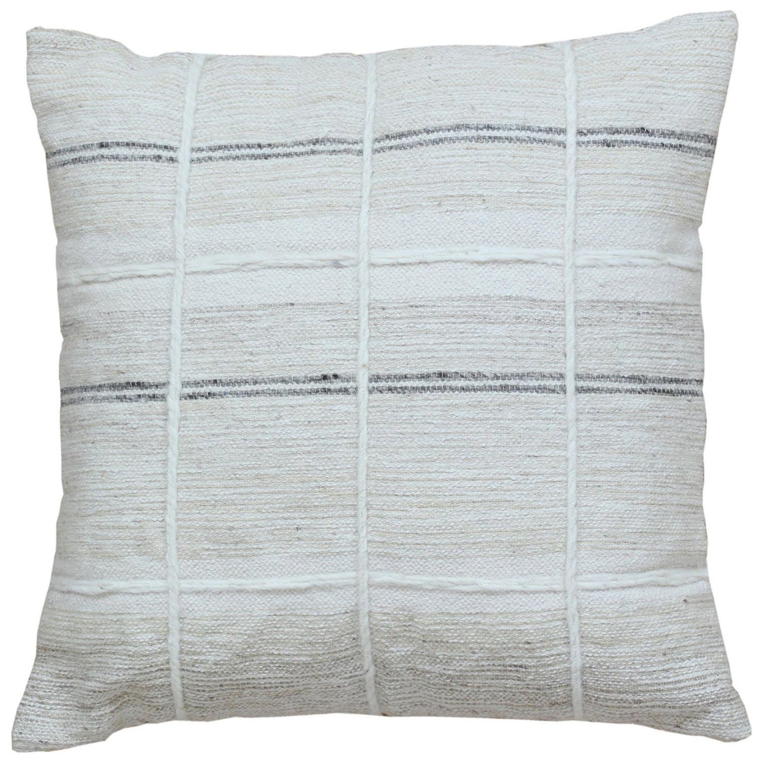 Cuscino Geometrico Modern Chic in Lana e Cotone Avorio
