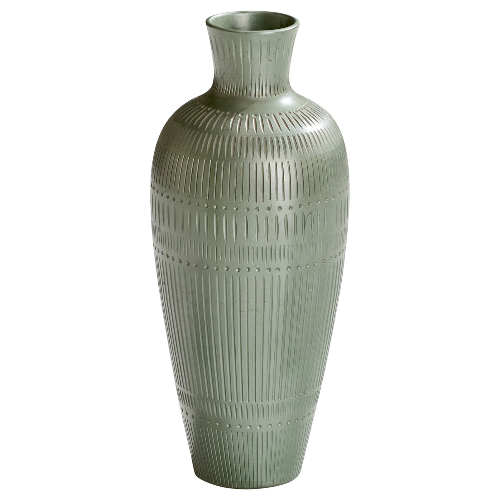 Anna-Lisa Thomson, Floor Vase, Earthenware, Sweden, 1940s For Sale