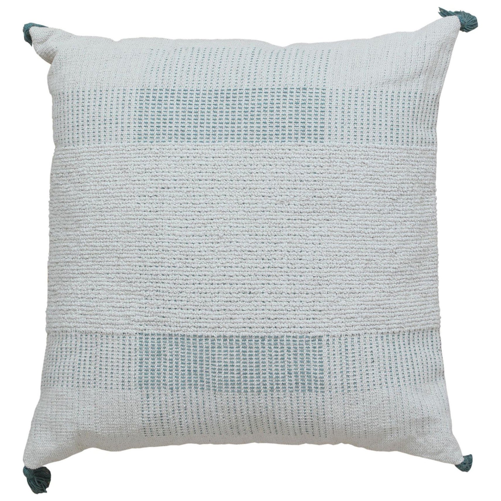Boho Chic Style Modern Wool and Cotton Pillow In Ivory