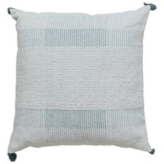 Coussin moderne en laine et coton de style Boho Chic en ivoire