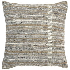 Boho Chic Style Modern Wool and Cotton Pillow In Muted Tones