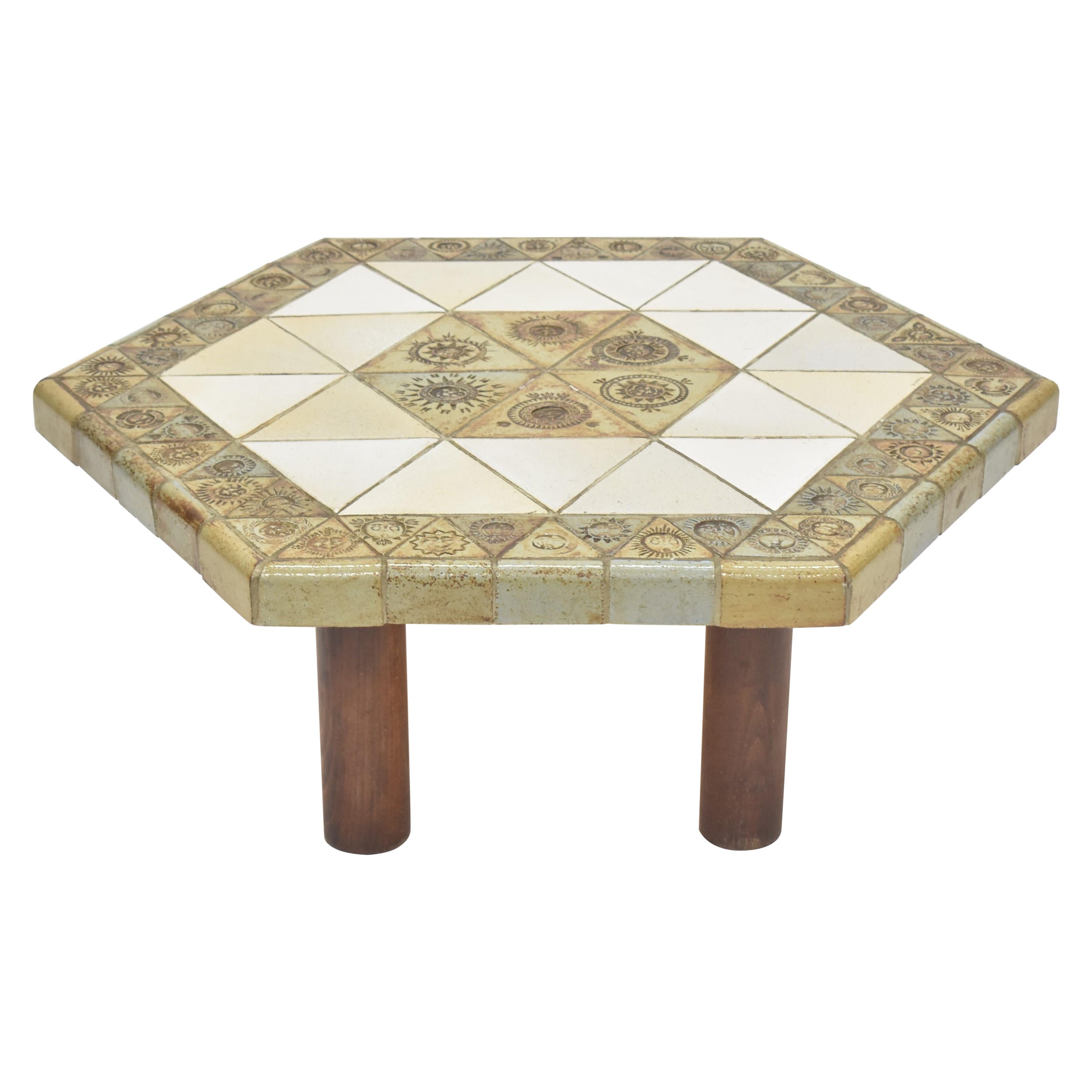 Roger Capron Octagonal Coffee Table For Sale